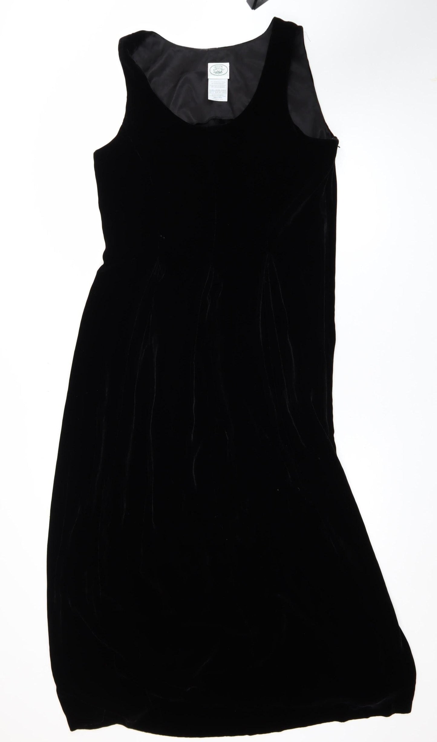 Laura Ashley Women’s Black Velvet Sleeveless Shift Dress UK 12