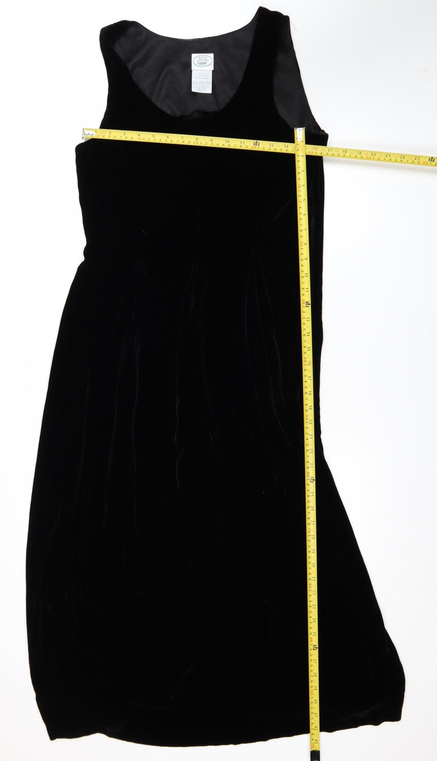 Laura Ashley Women’s Black Velvet Sleeveless Shift Dress UK 12