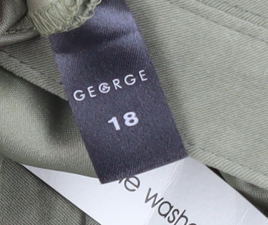 George Women’s Green Straight Leg Trousers Size 18 Polyester Blend