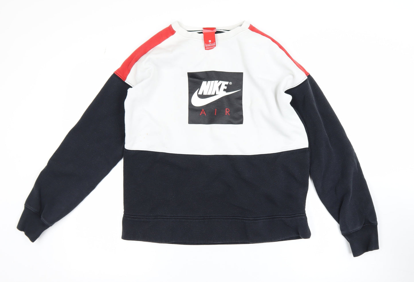 Nike Boys Black White Red XL 13-15 Years Colourblock Sweatshirt