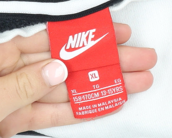 Nike Boys Black White Red XL 13-15 Years Colourblock Sweatshirt