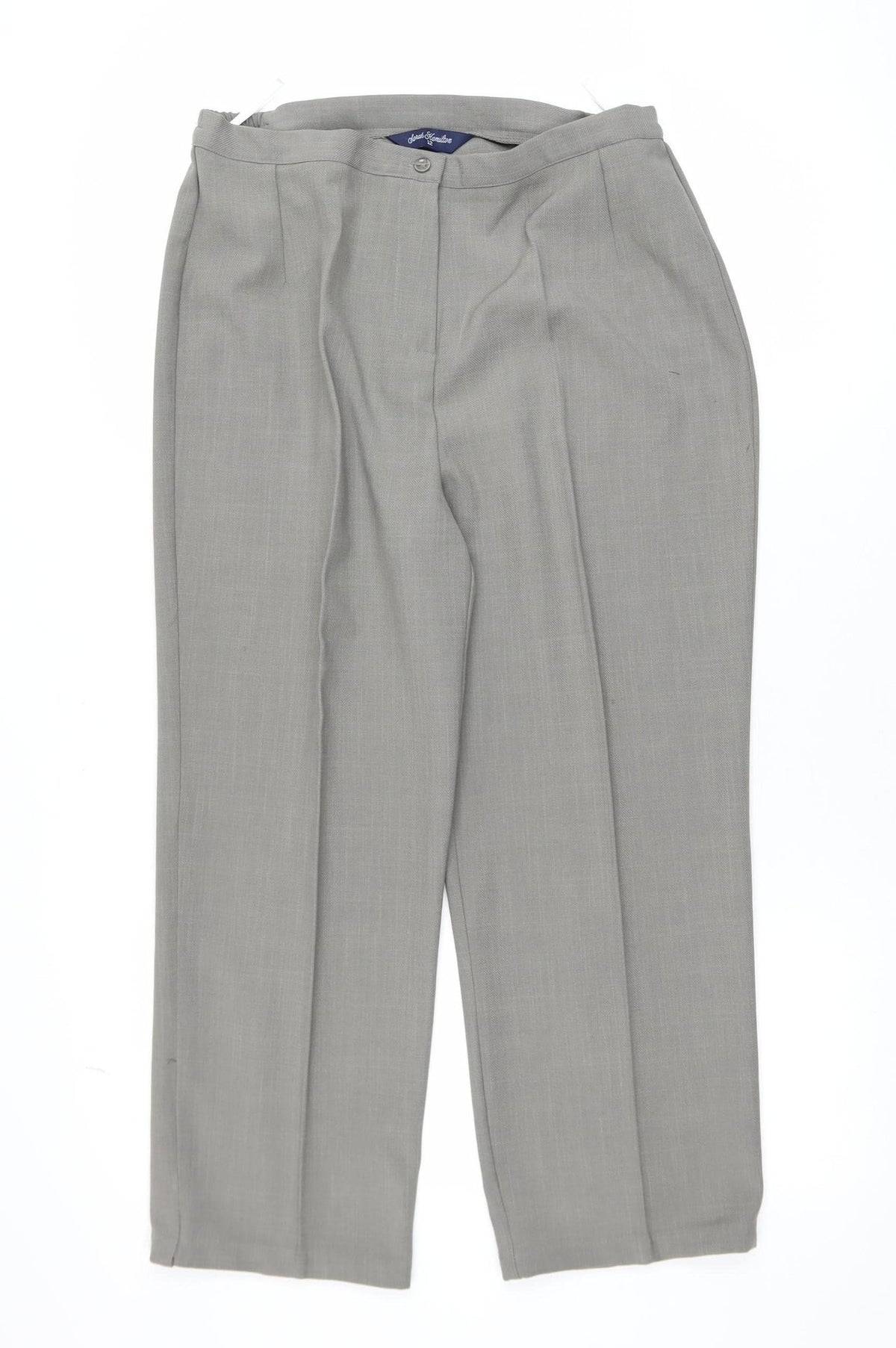 Sarah Hamilton Women’s Grey Size 12 Straight Pleated Trousers