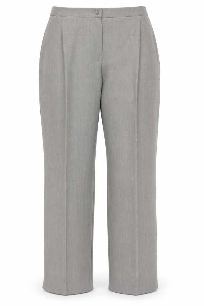 Sarah Hamilton Women’s Grey Size 12 Straight Pleated Trousers