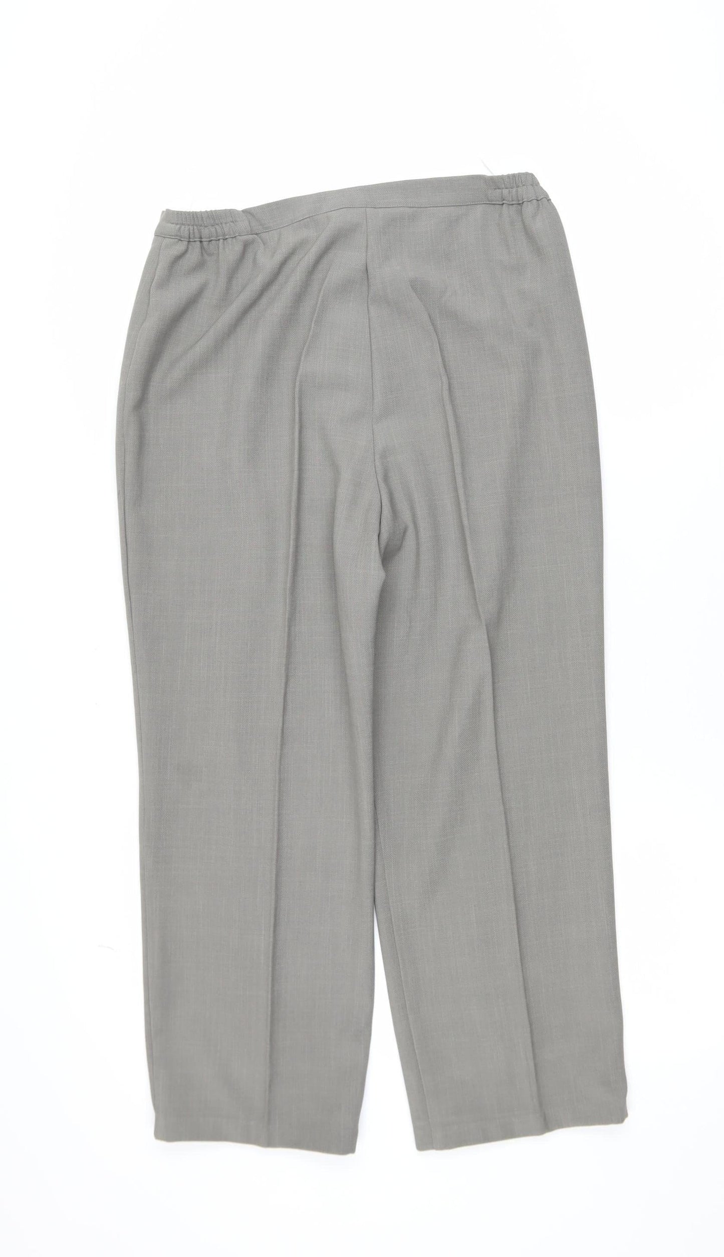 Sarah Hamilton Women’s Grey Size 12 Straight Pleated Trousers