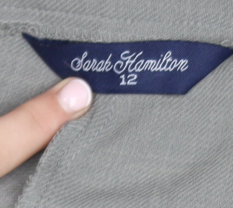 Sarah Hamilton Women’s Grey Size 12 Straight Pleated Trousers