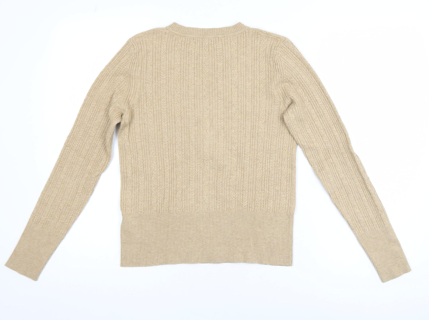 Marks and Spencer Women’s Beige Cable-Knit Jumper Size 10