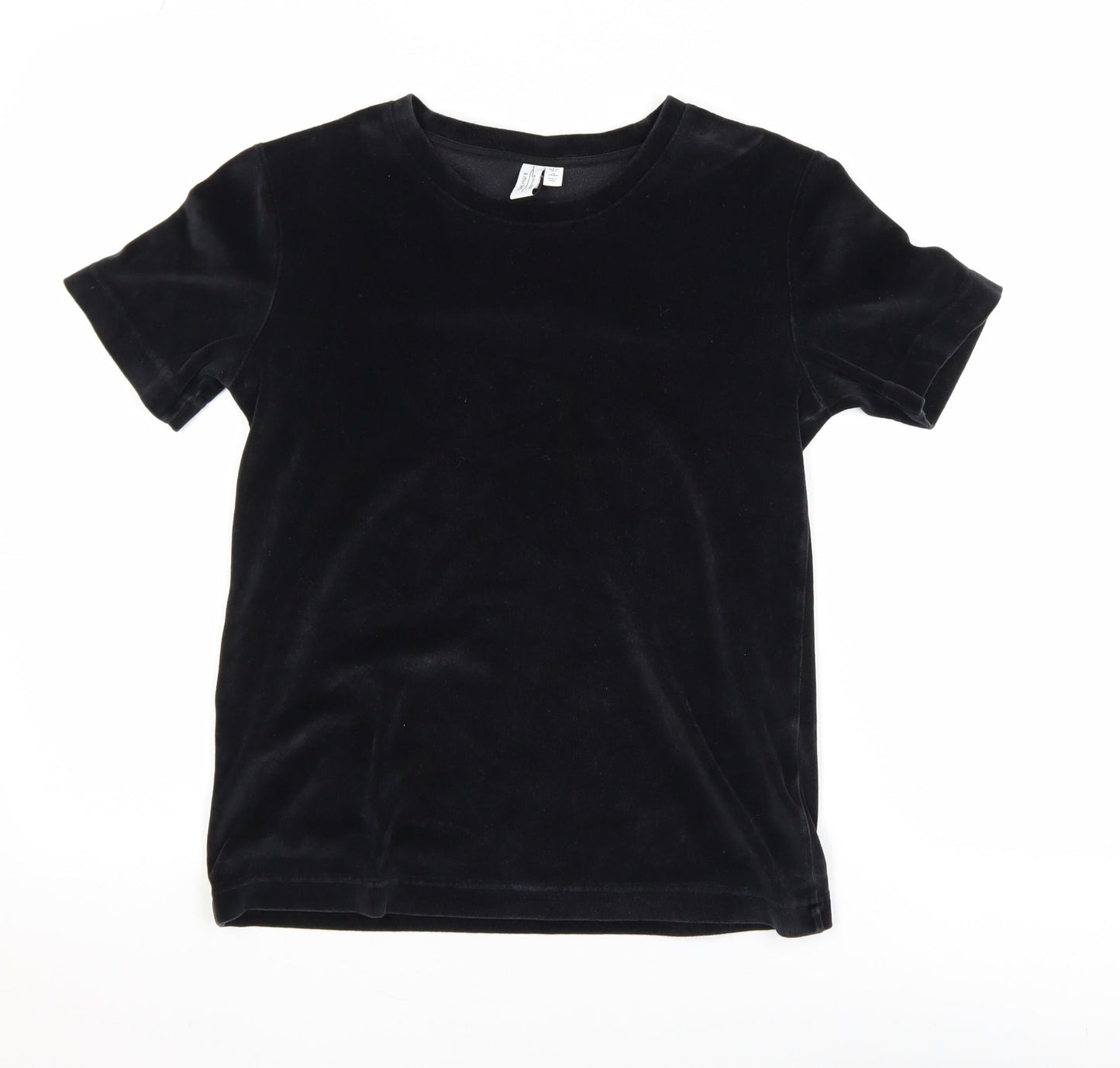 & Other Stories Women’s Black Velvet Short Sleeve T-Shirt Size 6