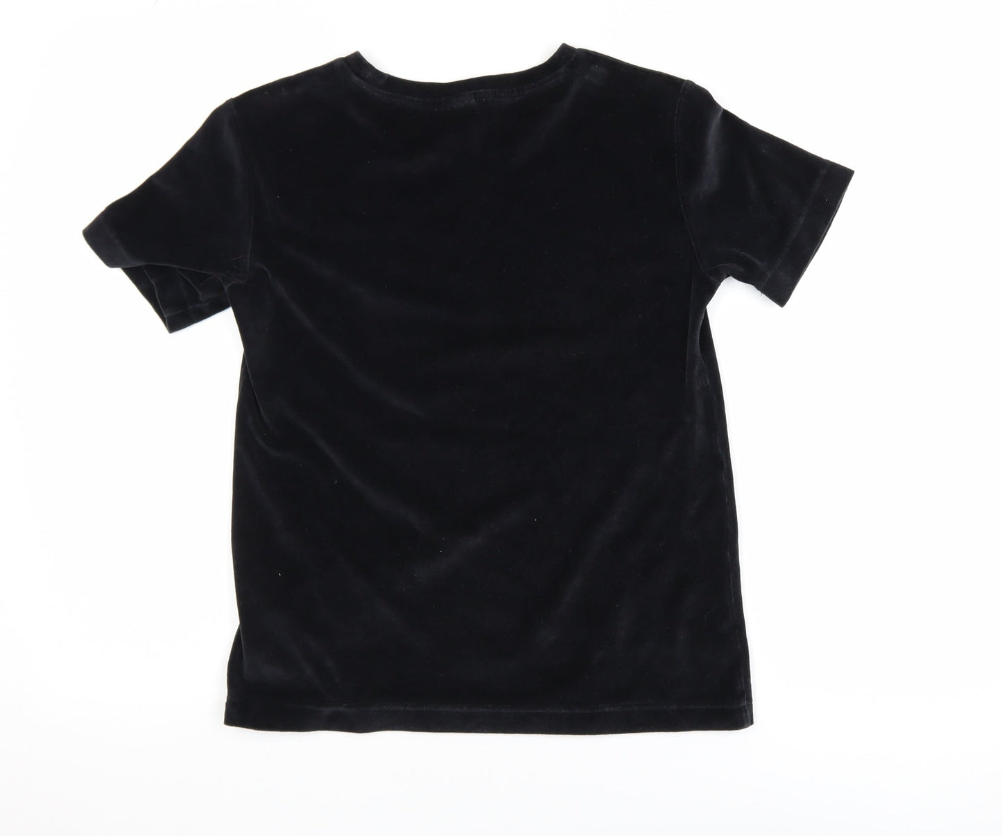 & Other Stories Women’s Black Velvet Short Sleeve T-Shirt Size 6