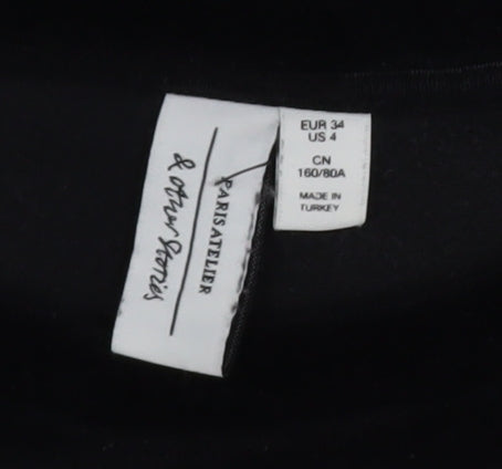 & Other Stories Women’s Black Velvet Short Sleeve T-Shirt Size 6