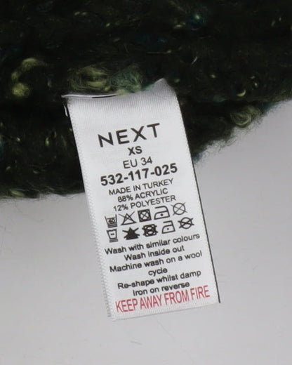 Next Womens Green Chunky Mock Neck Long Sleeve Pullover Jumper XS
