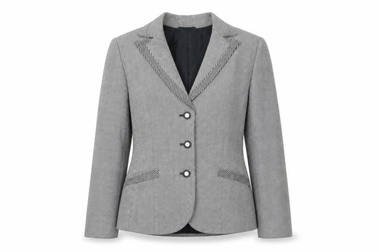 Gerry Weber Women's Grey Herringbone Blazer Size 14 Single-Breasted