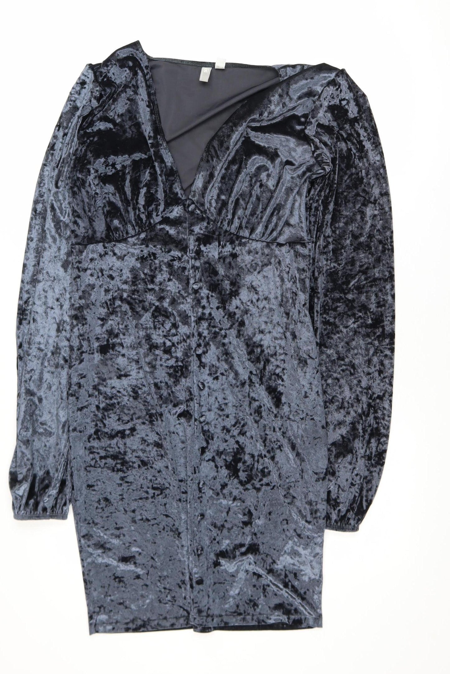 ASOS Women’s Grey Velvet Bodycon Dress Size 12 Long Sleeve Party