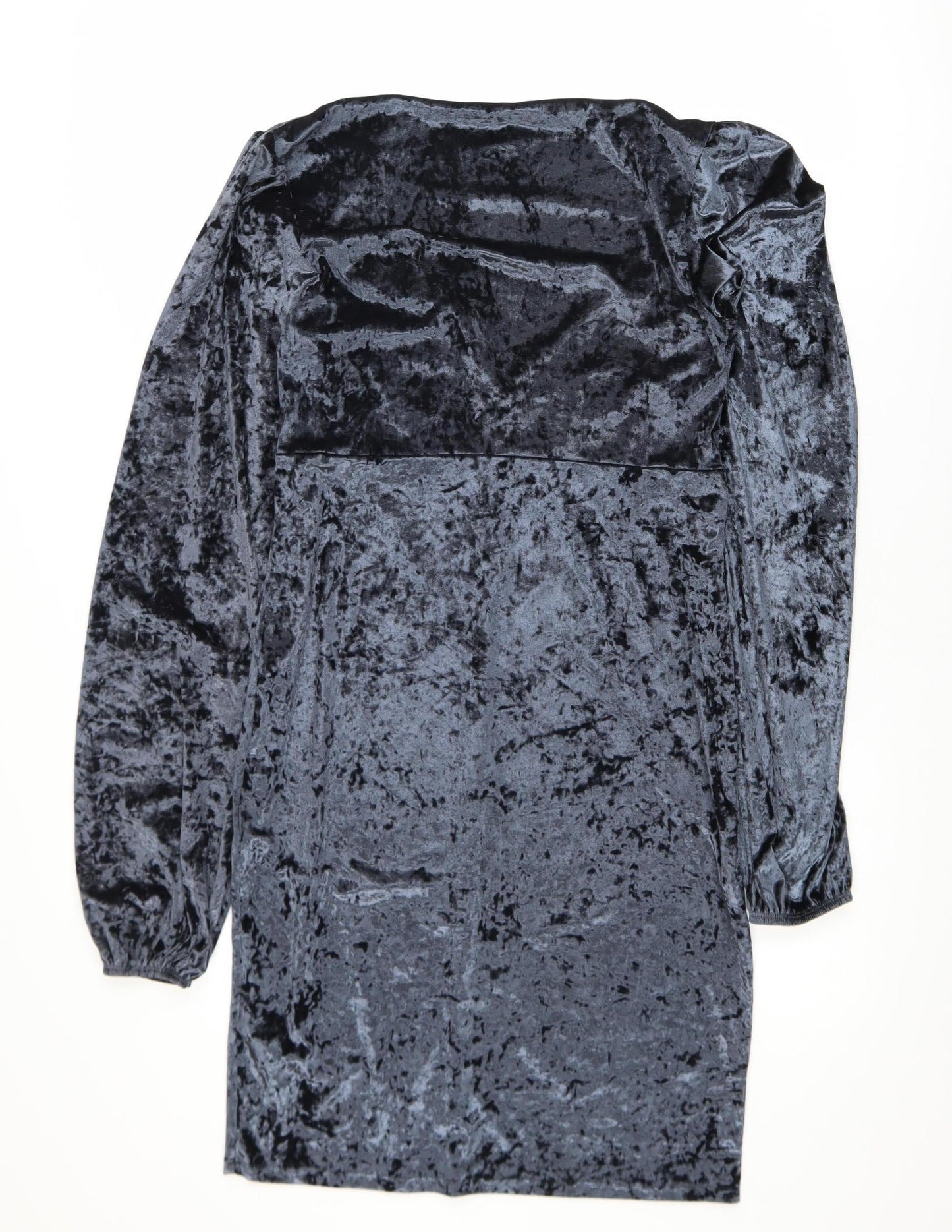 ASOS Women’s Grey Velvet Bodycon Dress Size 12 Long Sleeve Party