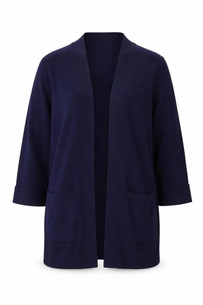 Jasper Conran Women’s Blue Knit Cardigan Size 16 Lightweight Open Front