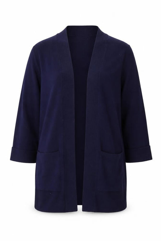 Jasper Conran Women’s Blue Knit Cardigan Size 16 Lightweight Open Front