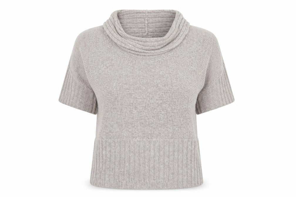 New Look Women’s Beige Cowl Neck Short Sleeve Chunky Knit Jumper Size 18
