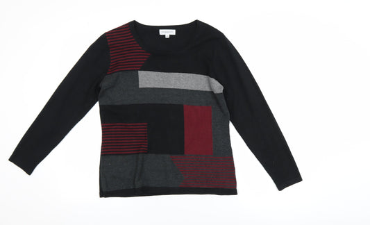 Chianti Men’s Black Geometric Knit Pullover Jumper Size S