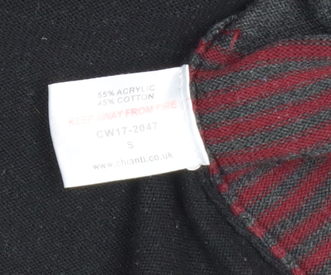 Chianti Men’s Black Geometric Knit Pullover Jumper Size S