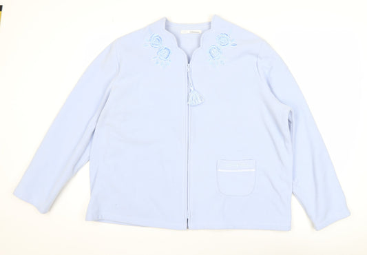 Marks and Spencer Women Blue Fleece Zip Jacket Size 16-18