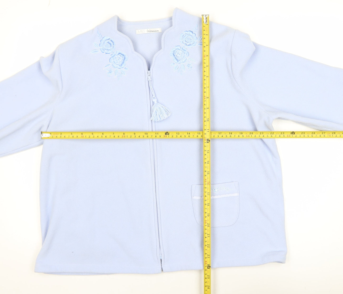 Marks and Spencer Women Blue Fleece Zip Jacket Size 16-18
