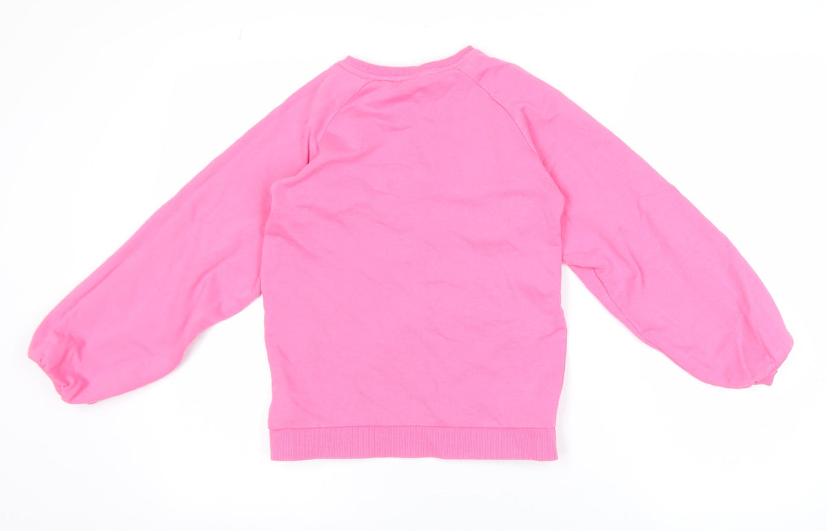 Barbie Girls Pink Crew Neck Cotton Pullover Sweatshirt Size 10 Years