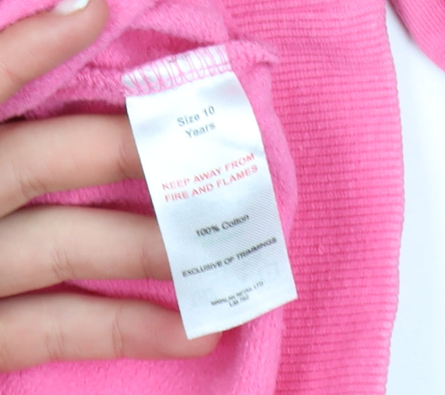 Barbie Girls Pink Crew Neck Cotton Pullover Sweatshirt Size 10 Years
