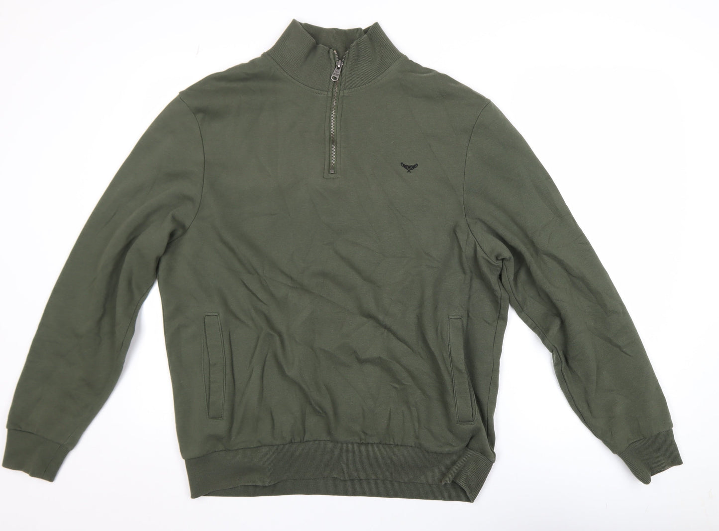 Threadbare Men's Green 1/4 Zip Mock Neck Sweatshirt Size L