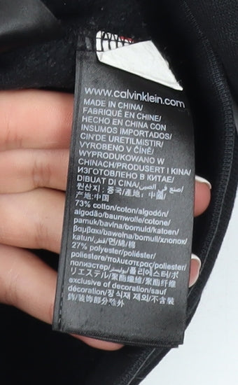 Calvin Klein Jeans Boys Black Pullover Hoodie 8 Years Cotton Blend