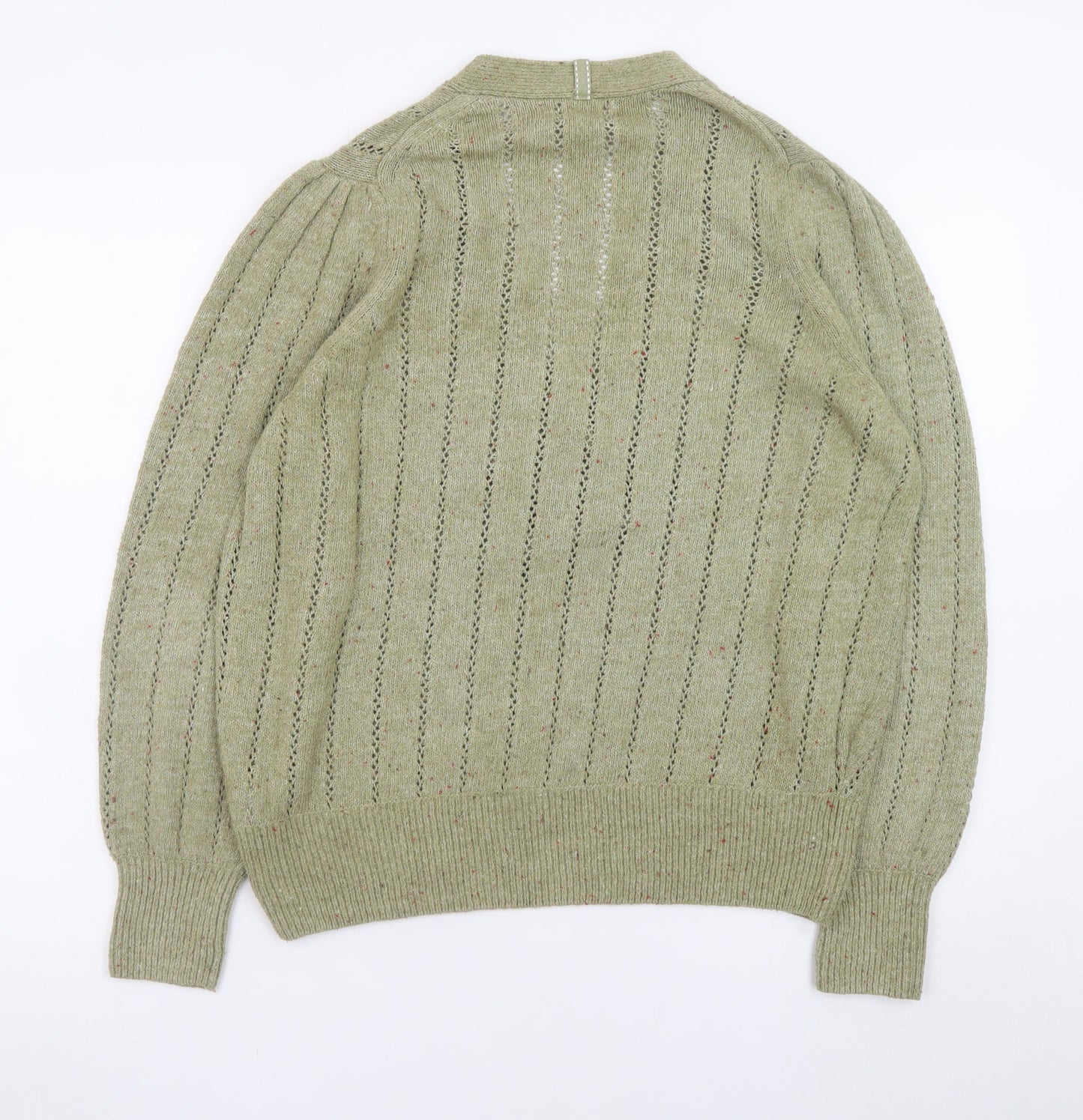 Marks and Spencer Women’s Green V-Neck Henley Knit Jumper Size 18