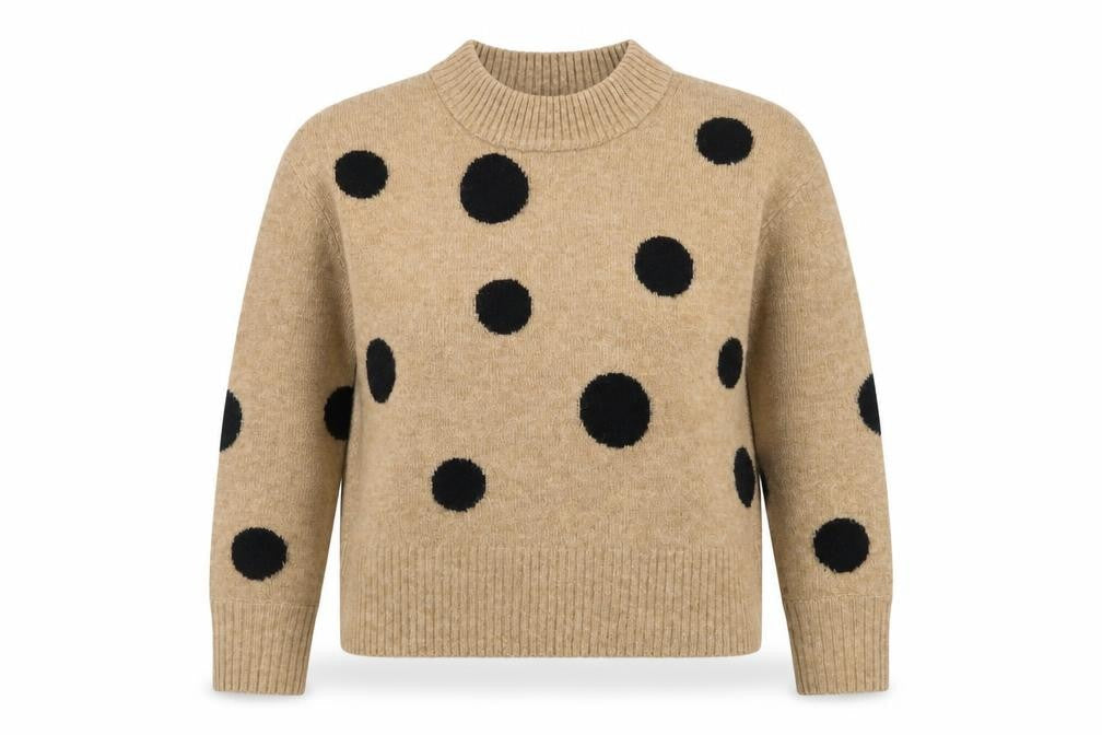 Marks & Spencer Women's Beige Polka Dot Crew Neck Jumper M