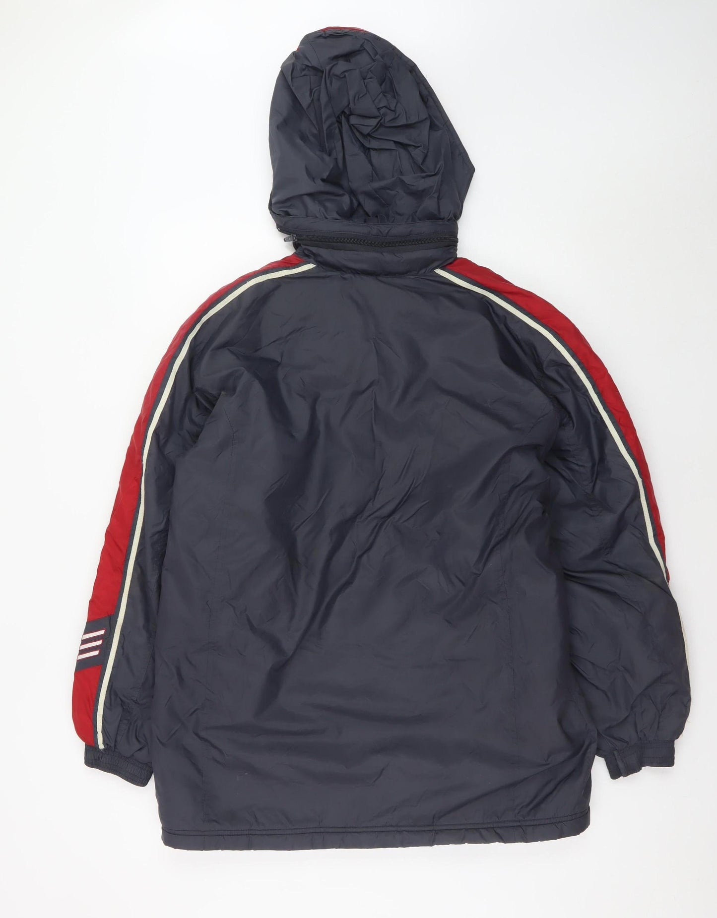 Adidas Men's Blue Hooded Puffer Jacket Size S Water Resistant Full Zip