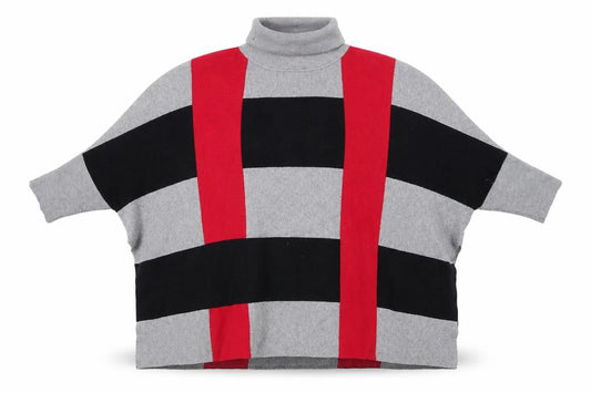 Front view of Roman Women’s Multicoloured Roll Neck Geometric Knit Jumper One Size