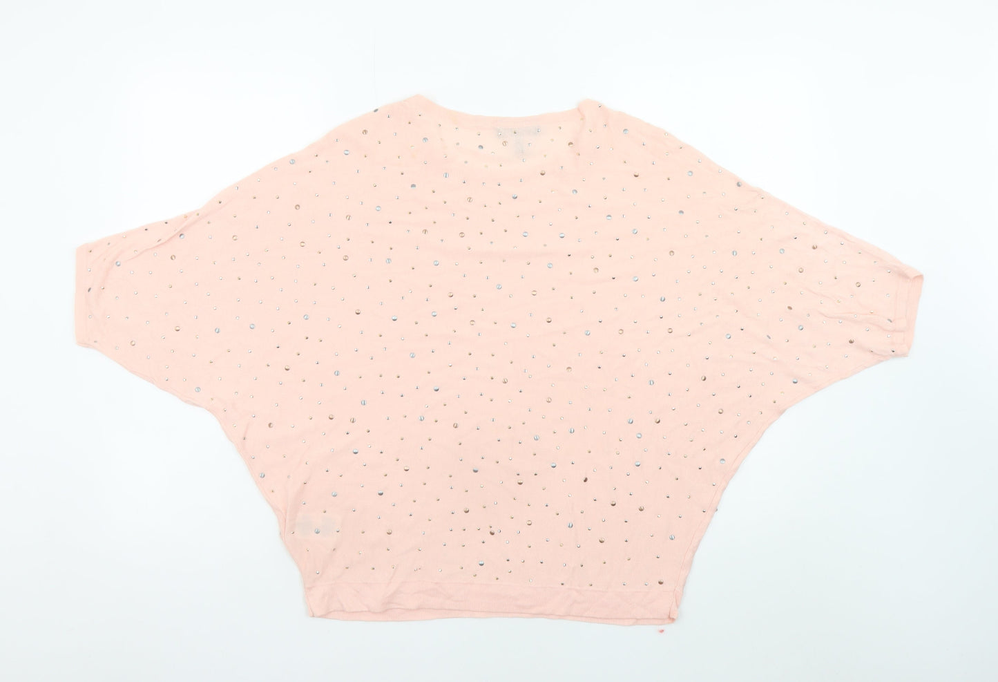 Phase Eight Women's Pink Beaded Dolman Jersey T-Shirt Medium