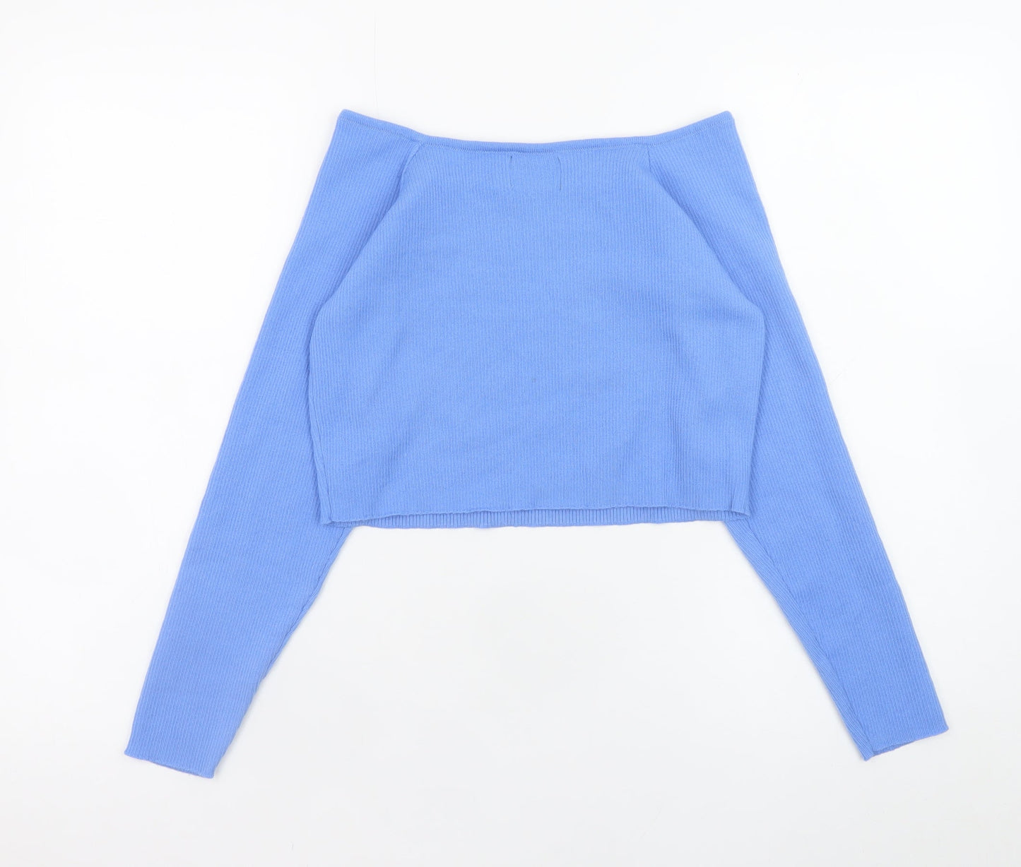 ASOS DESIGN Women’s Blue Long Sleeve Square Neck Pullover Jumper Size 16