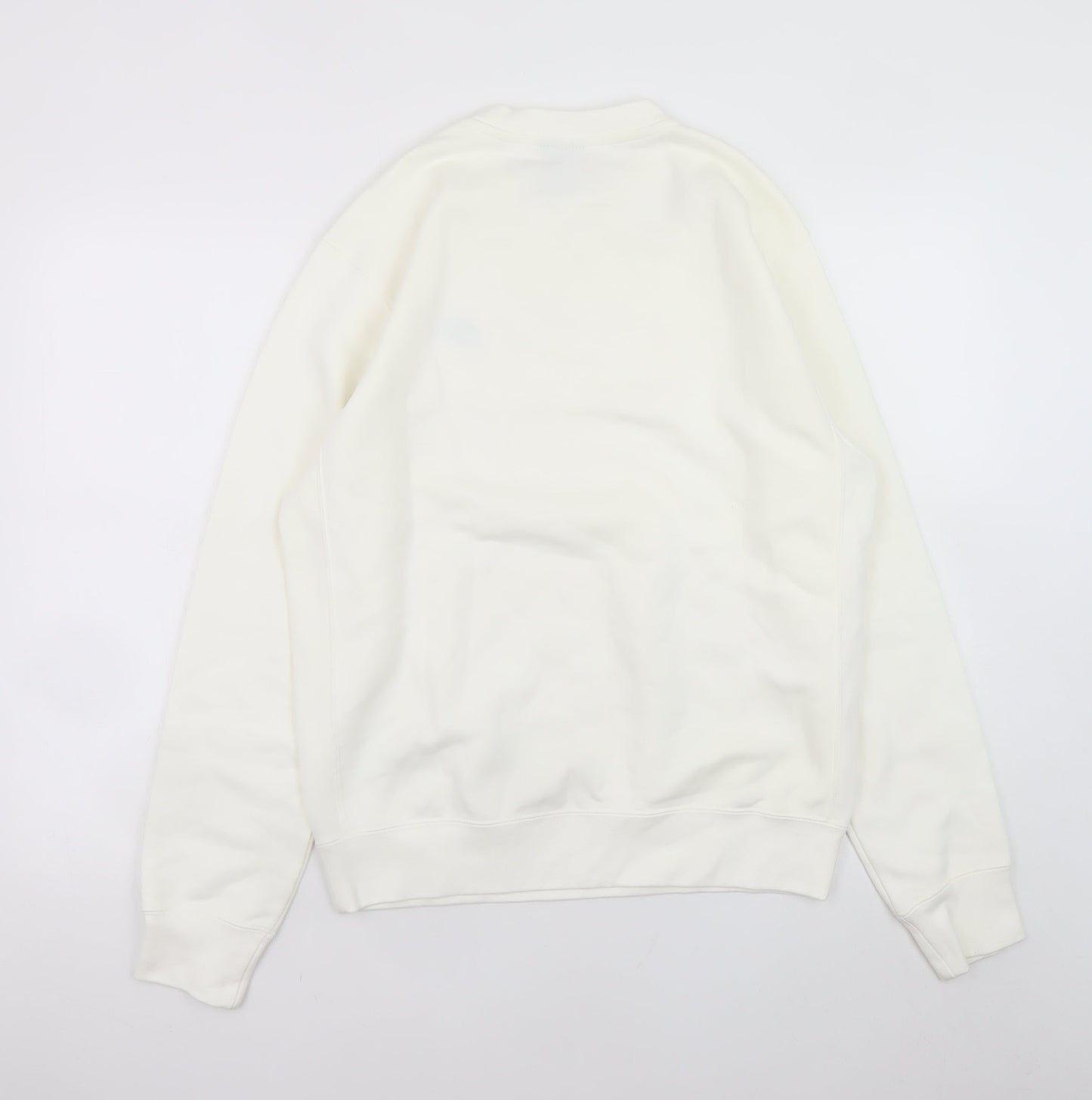 Nike Men's White Small Crew Neck Pullover Fleece Sweatshirt