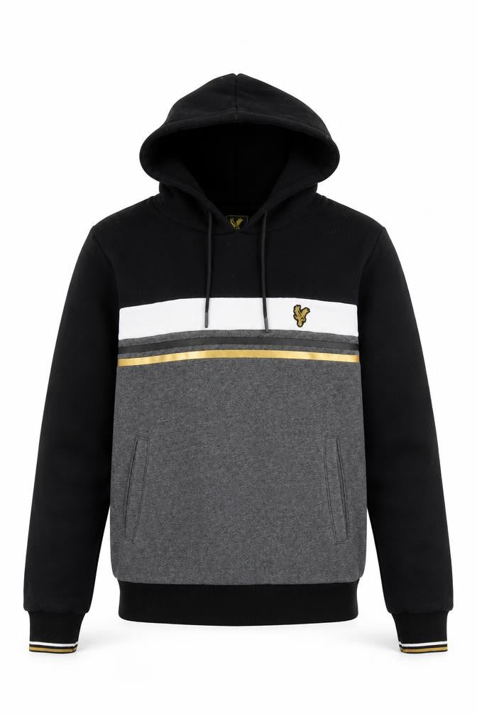 Crystal Palace Men’s Black Grey Gold Pullover Hoodie S Football Style