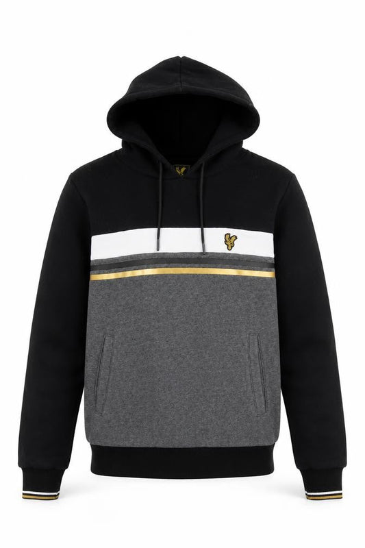 Crystal Palace Men’s Black Grey Gold Pullover Hoodie S Football Style