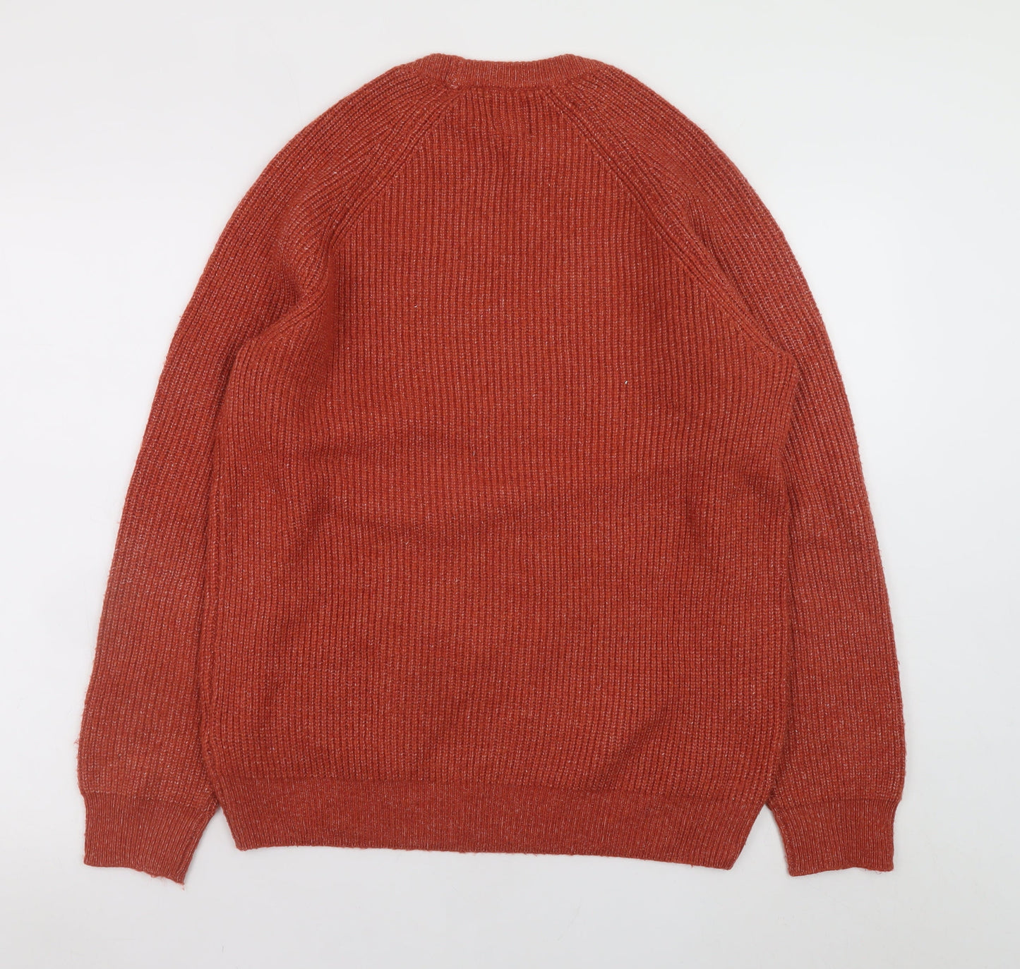 Marks and Spencer Men's Red Ribbed Knit Pullover Jumper Size M