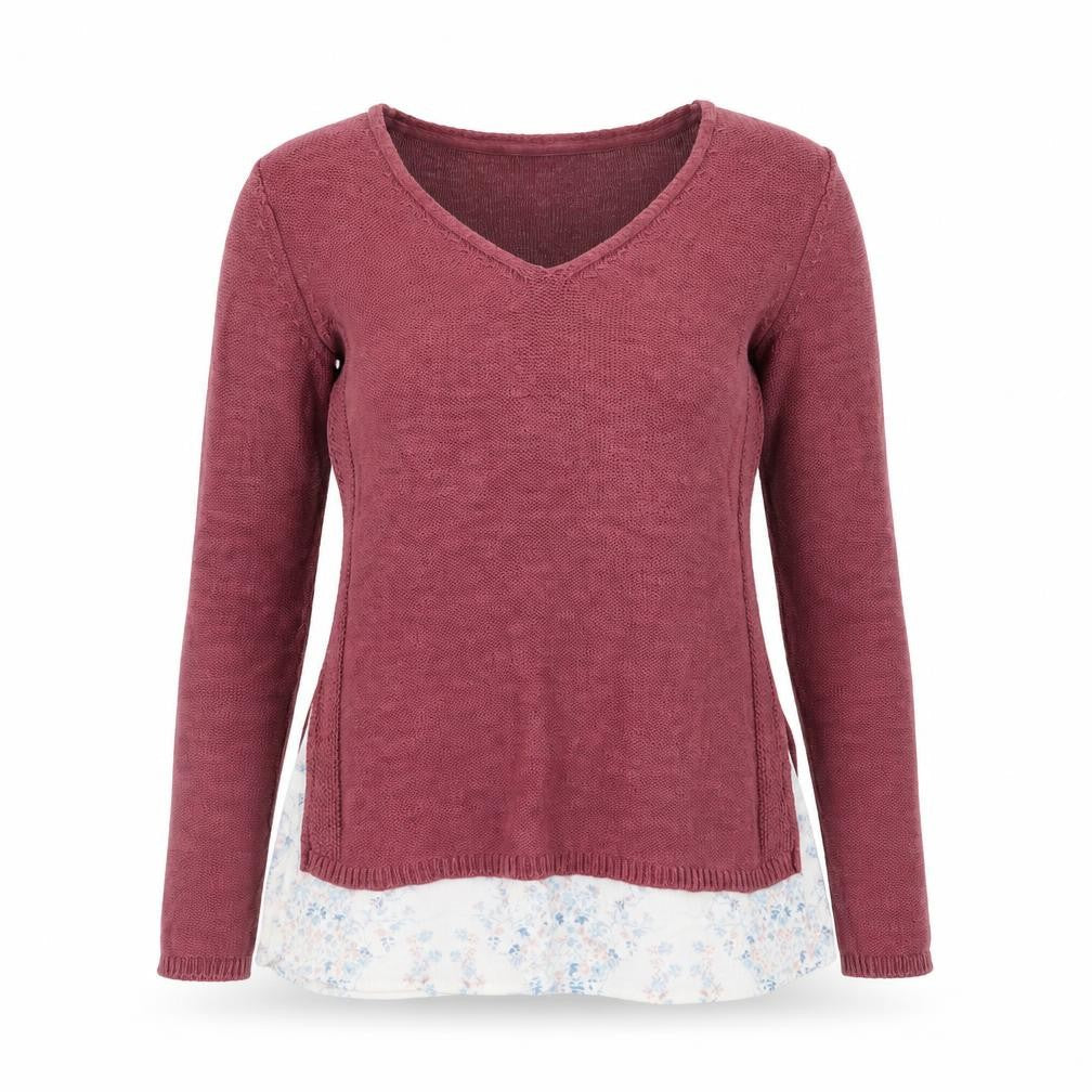 FatFace Women Pink V-Neck Knit Long Sleeve Pullover Jumper Size 8