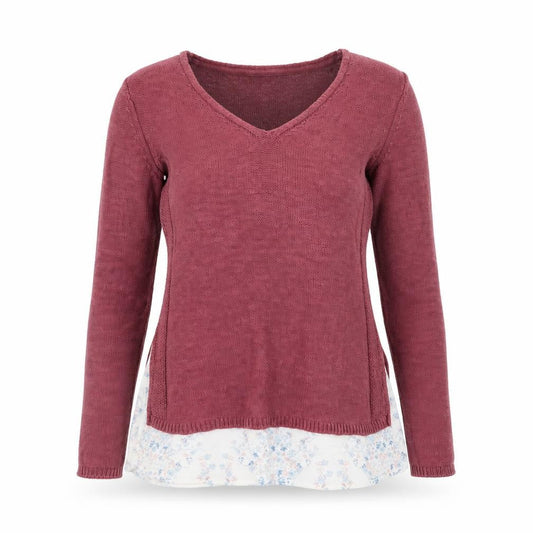 FatFace Women Pink V-Neck Knit Long Sleeve Pullover Jumper Size 8