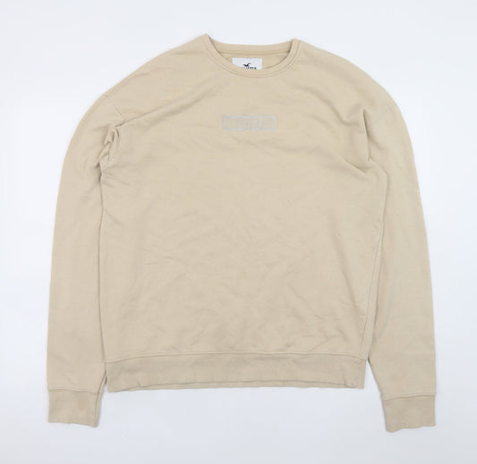 Hollister Men's Beige Pullover Sweatshirt Size L Crew Neck