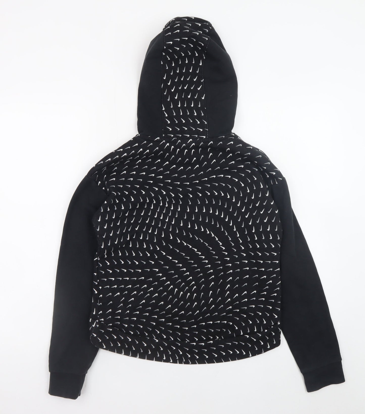 Nike Boys Black Pullover Hoodie L 146cm Graphic Print Sportswear