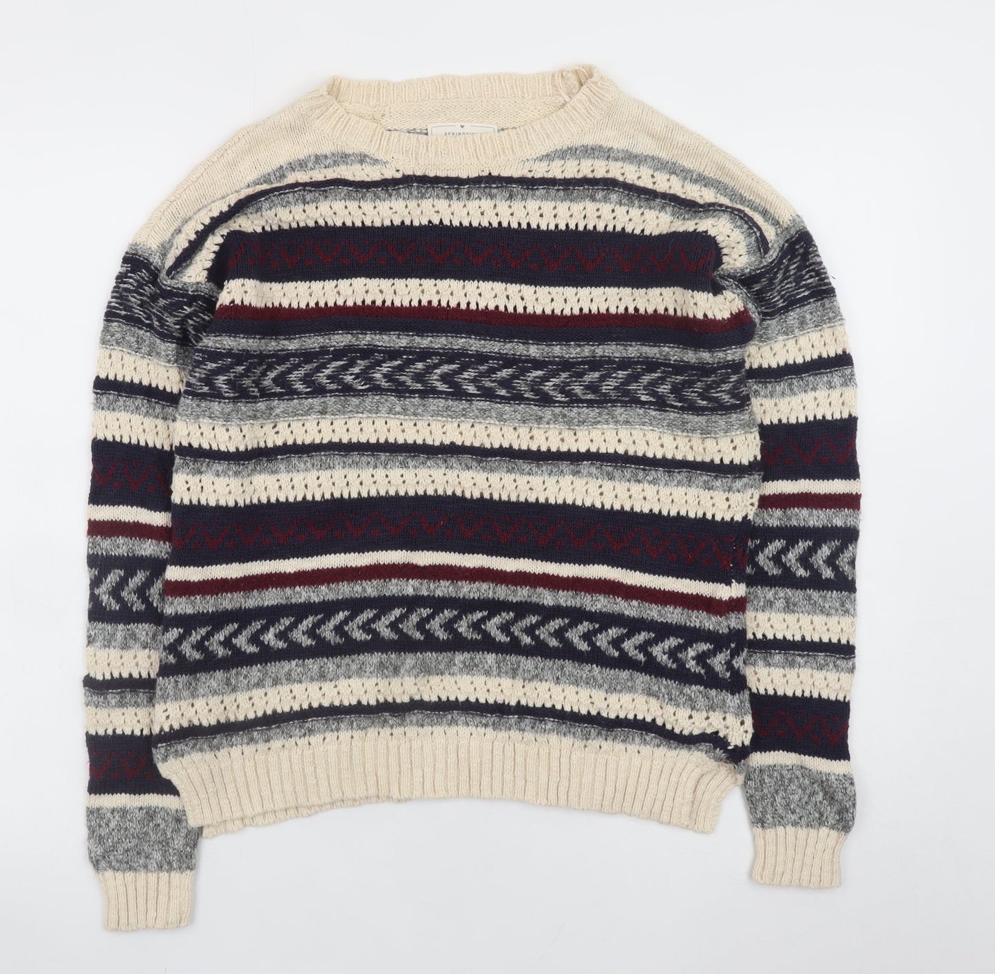 Springfield Women Multicoloured Fair Isle Knit Jumper Size 12