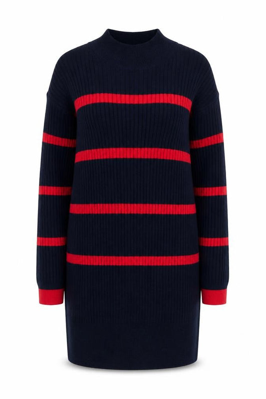 Marks & Spencer Women’s Blue Red Striped Jumper Dress Size S