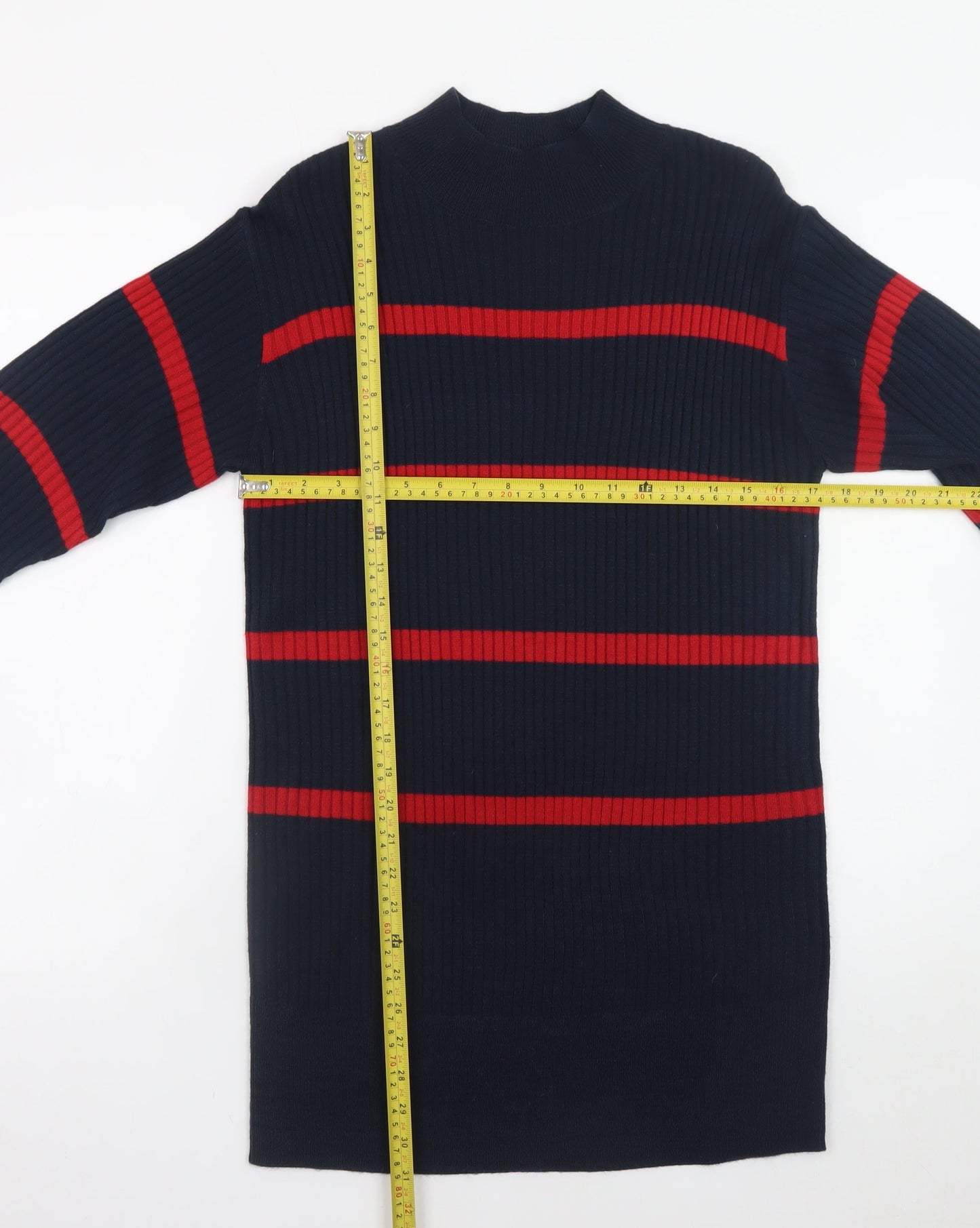 Marks and Spencer Women’s Blue Red Striped Jumper Dress Size S