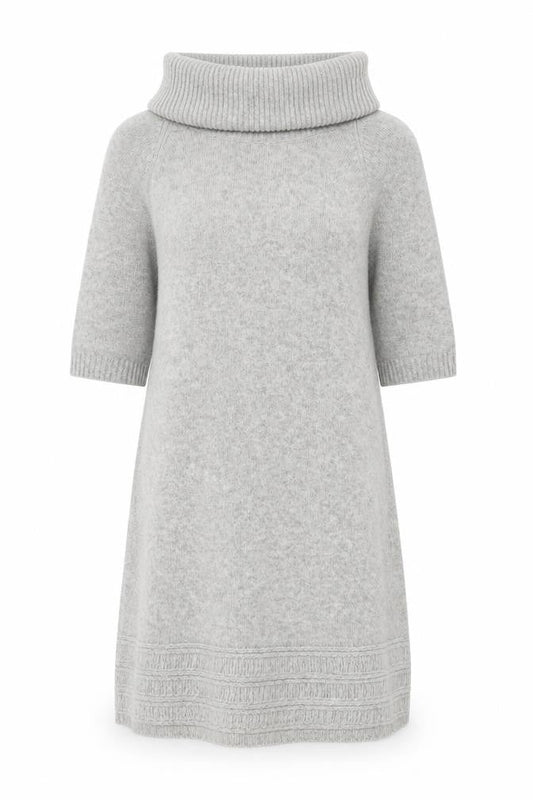 United Colors of Benetton Women’s Grey Wool Roll Neck Jumper Dress Size 10