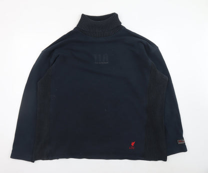 Additional front view of Liverpool FC Men's Blue XL Roll Neck Pullover Cotton Jumper