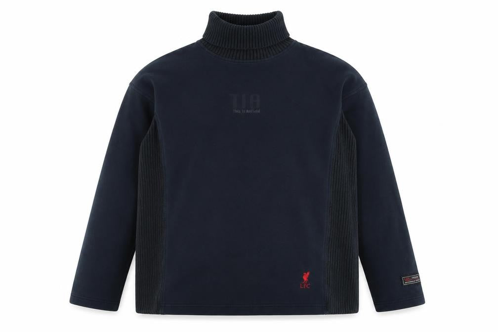 Liverpool FC Men's Blue XL Roll Neck Pullover Cotton Jumper