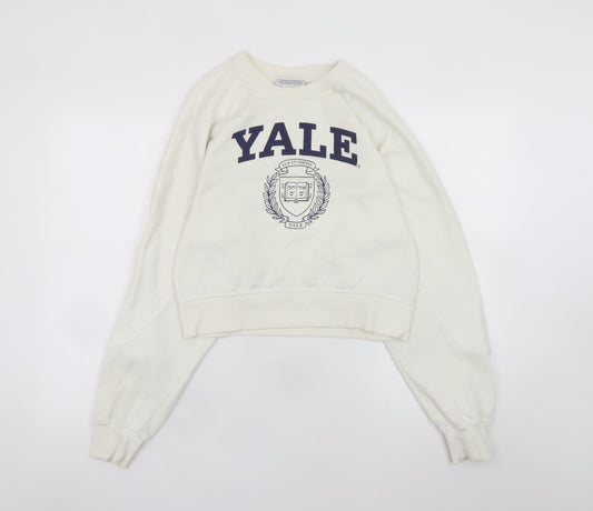 Yale University Women Ivory XS Pullover Crew Neck Sweatshirt