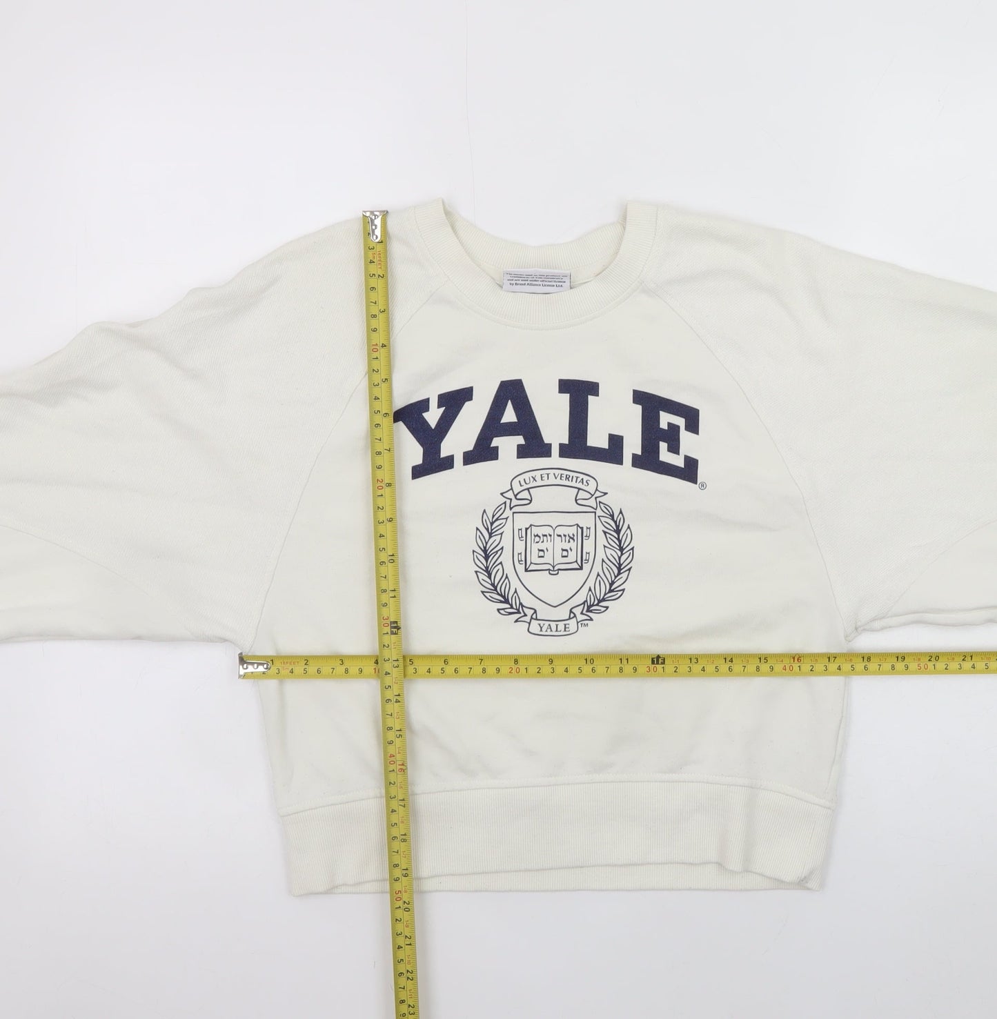 Yale University Women Ivory XS Pullover Crew Neck Sweatshirt